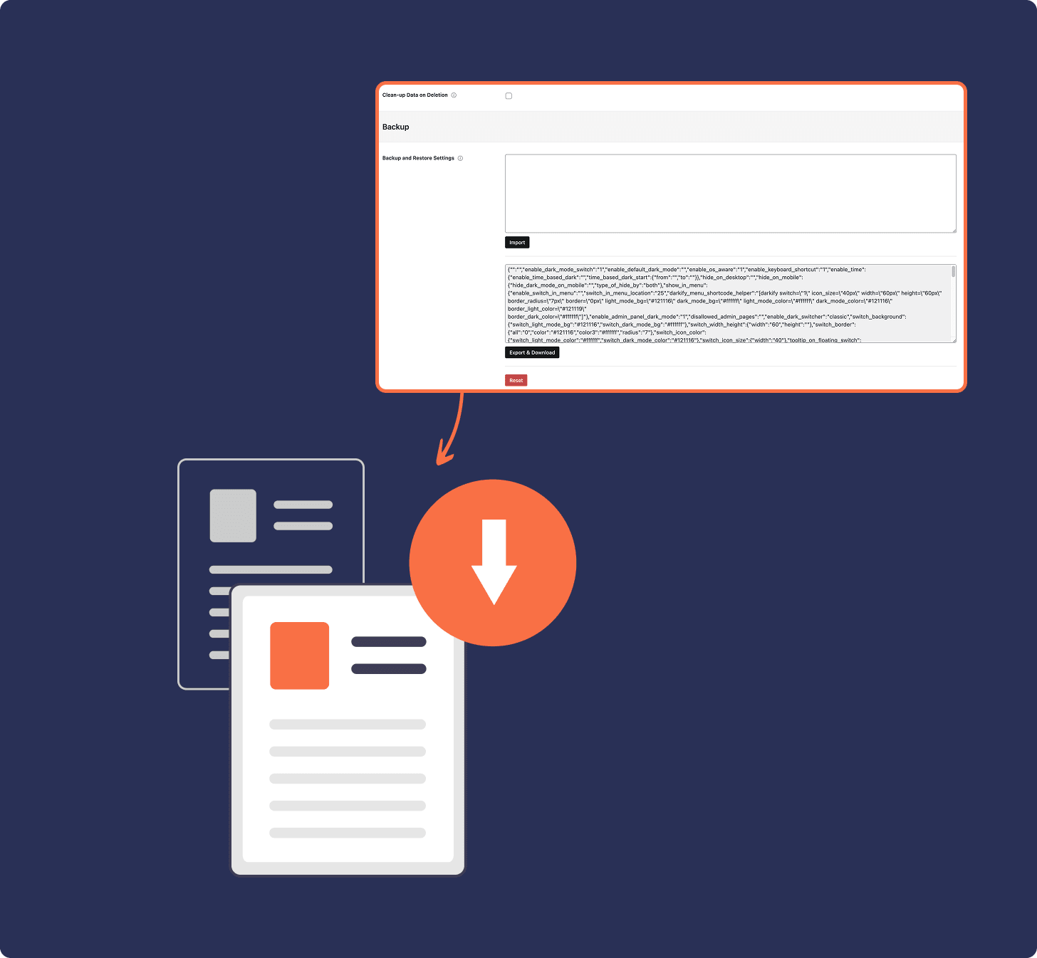 Backup and extras for advanced dark mode settings in WordPress - Darkify Plugin