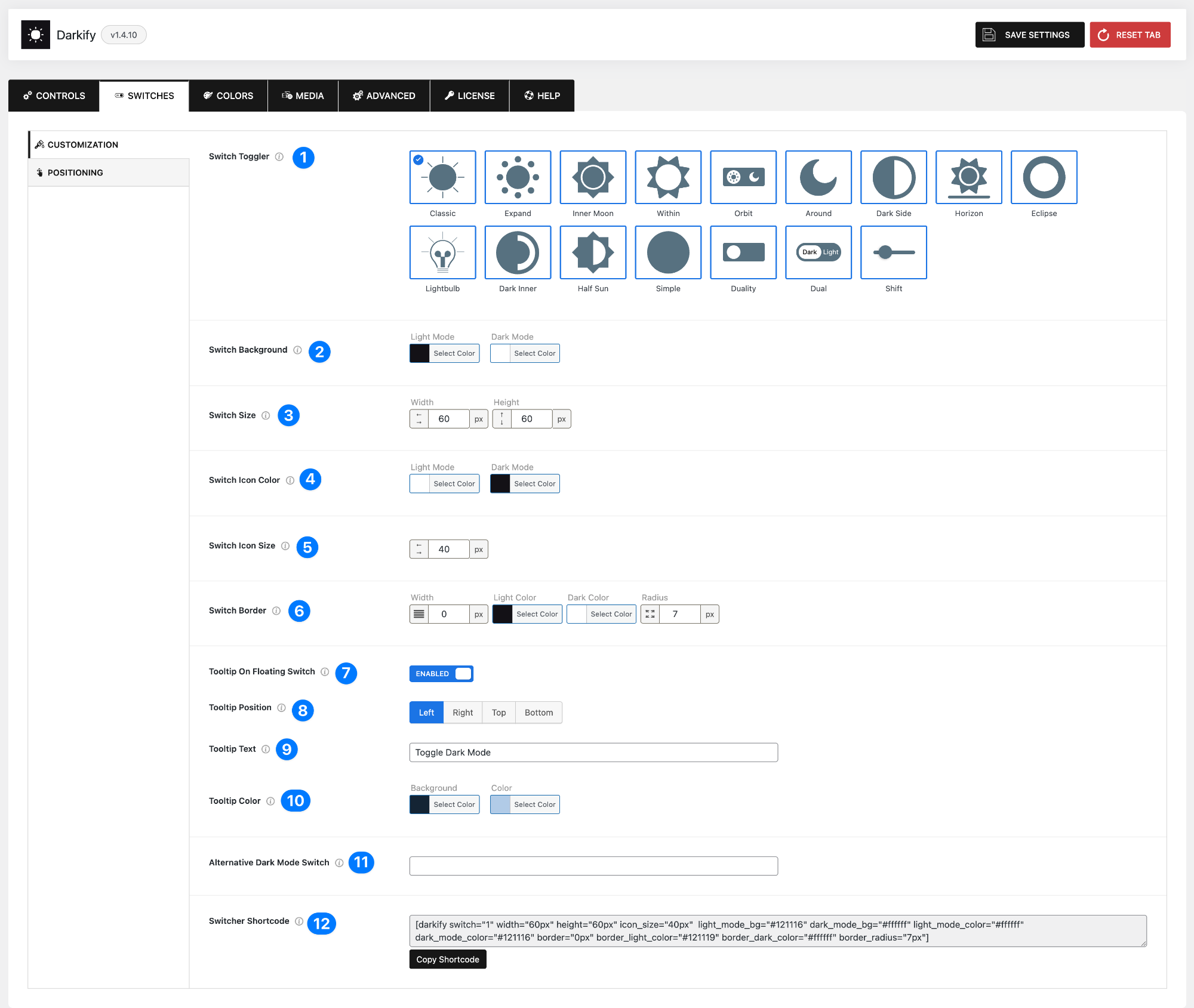 Wp Dark Mode Switcher Customization