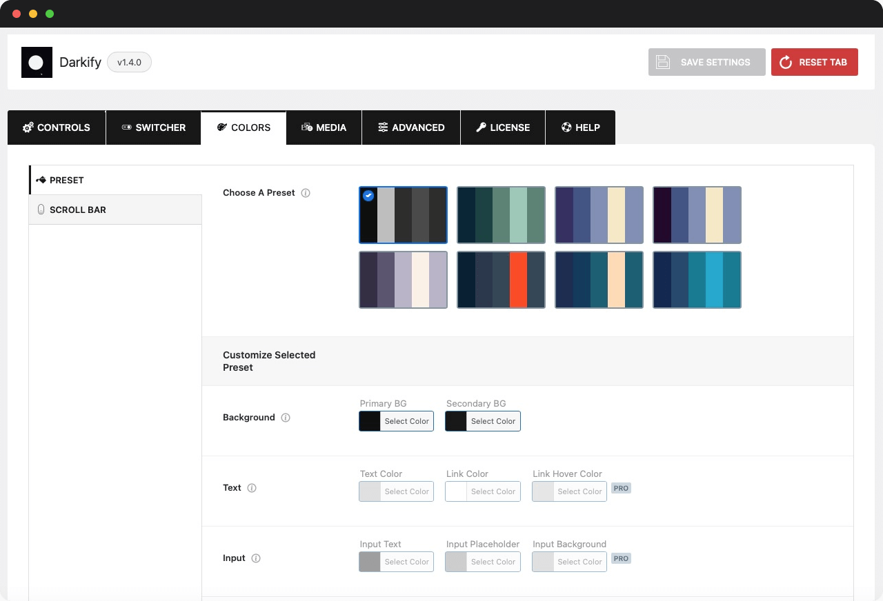 Darkify Dark Mode Colors