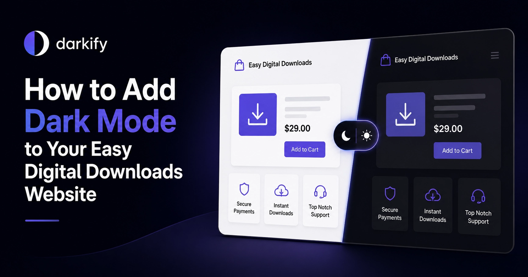 dark mode for Easy Digital Downloads
