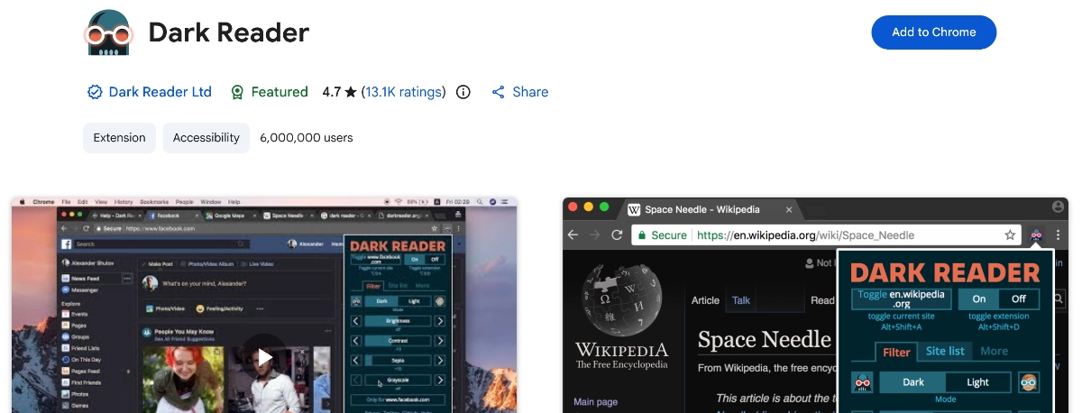 Dark Reader Chrome Extension