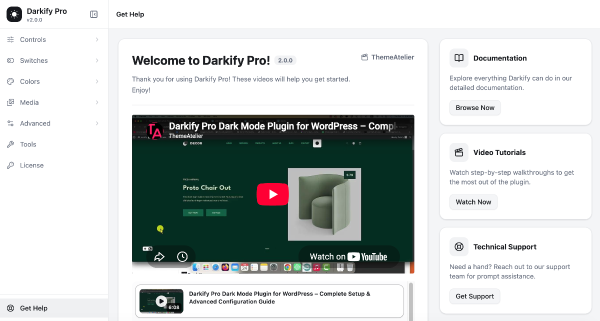 Darkify Get Help Experience