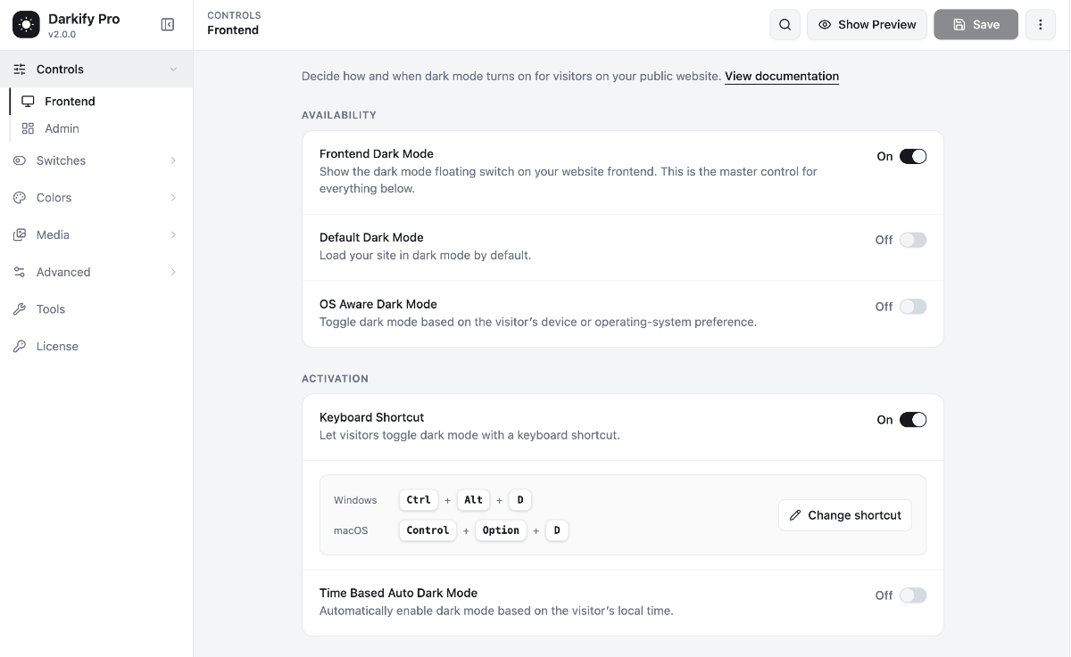 darkify 2.0.0 New React-Powered Interface