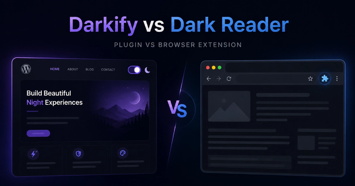 Darkify vs Dark Reader: Plugin vs Browser Extension for WordPress Dark Mode